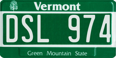 VT license plate DSL974