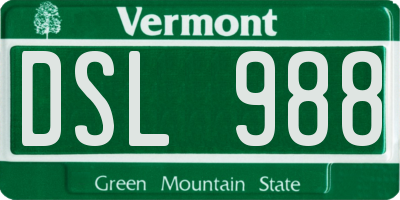 VT license plate DSL988