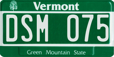 VT license plate DSM075