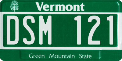 VT license plate DSM121