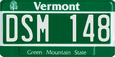 VT license plate DSM148