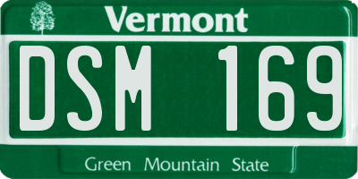 VT license plate DSM169