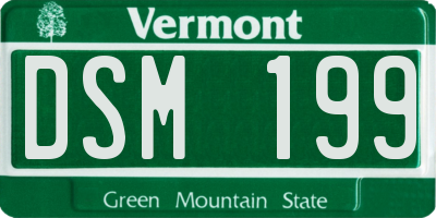 VT license plate DSM199