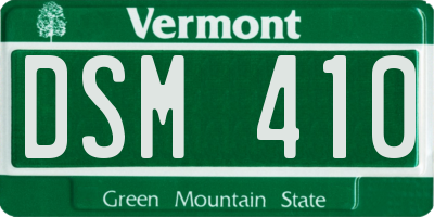 VT license plate DSM410