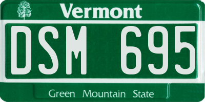 VT license plate DSM695