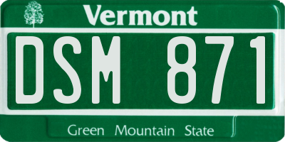 VT license plate DSM871