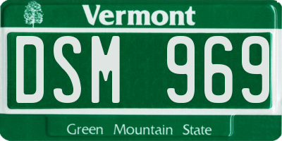 VT license plate DSM969