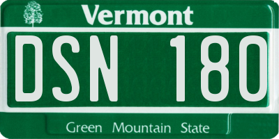 VT license plate DSN180
