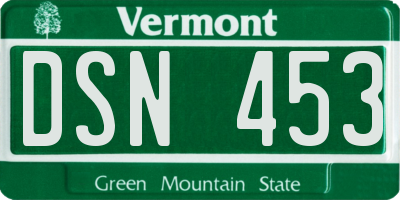VT license plate DSN453