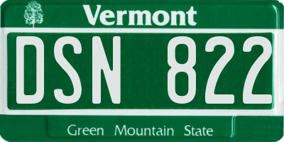 VT license plate DSN822