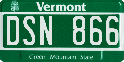 VT license plate DSN866