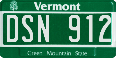 VT license plate DSN912