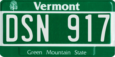 VT license plate DSN917