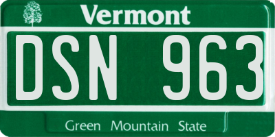 VT license plate DSN963