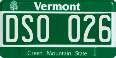 VT license plate DSO026