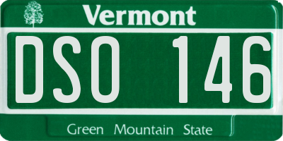 VT license plate DSO146