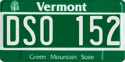 VT license plate DSO152