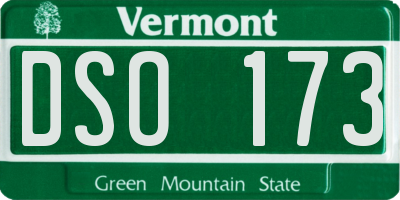 VT license plate DSO173