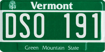 VT license plate DSO191