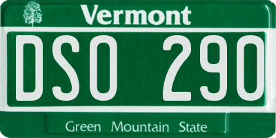 VT license plate DSO290