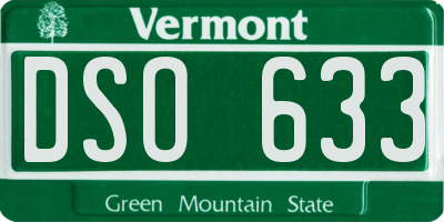 VT license plate DSO633