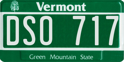 VT license plate DSO717