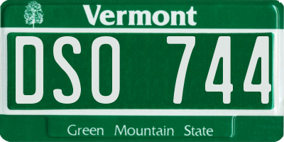 VT license plate DSO744