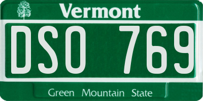 VT license plate DSO769