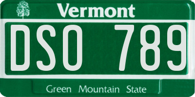 VT license plate DSO789