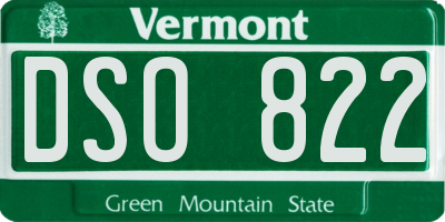 VT license plate DSO822