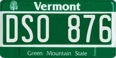 VT license plate DSO876
