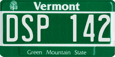 VT license plate DSP142