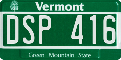 VT license plate DSP416