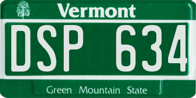 VT license plate DSP634