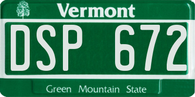 VT license plate DSP672