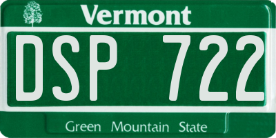 VT license plate DSP722