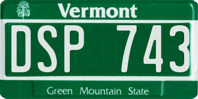 VT license plate DSP743