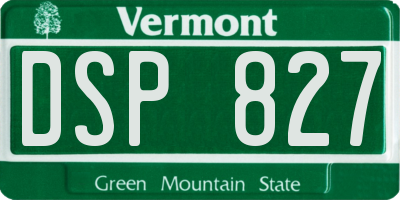 VT license plate DSP827
