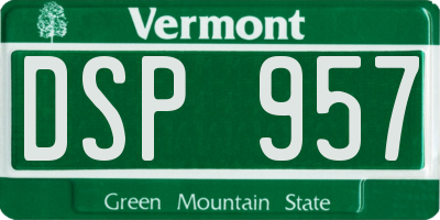 VT license plate DSP957