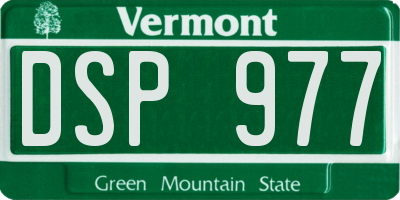 VT license plate DSP977