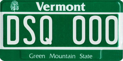VT license plate DSQ000