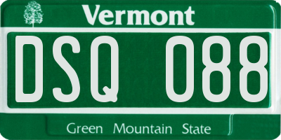 VT license plate DSQ088