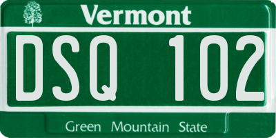 VT license plate DSQ102