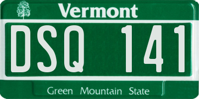 VT license plate DSQ141
