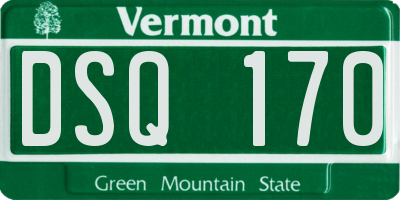 VT license plate DSQ170