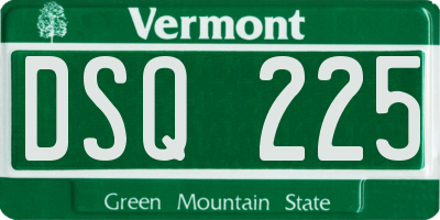 VT license plate DSQ225