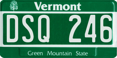 VT license plate DSQ246