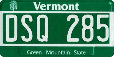 VT license plate DSQ285
