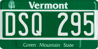 VT license plate DSQ295