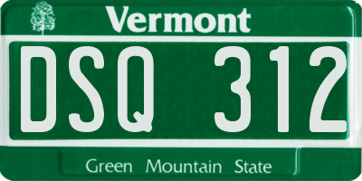 VT license plate DSQ312